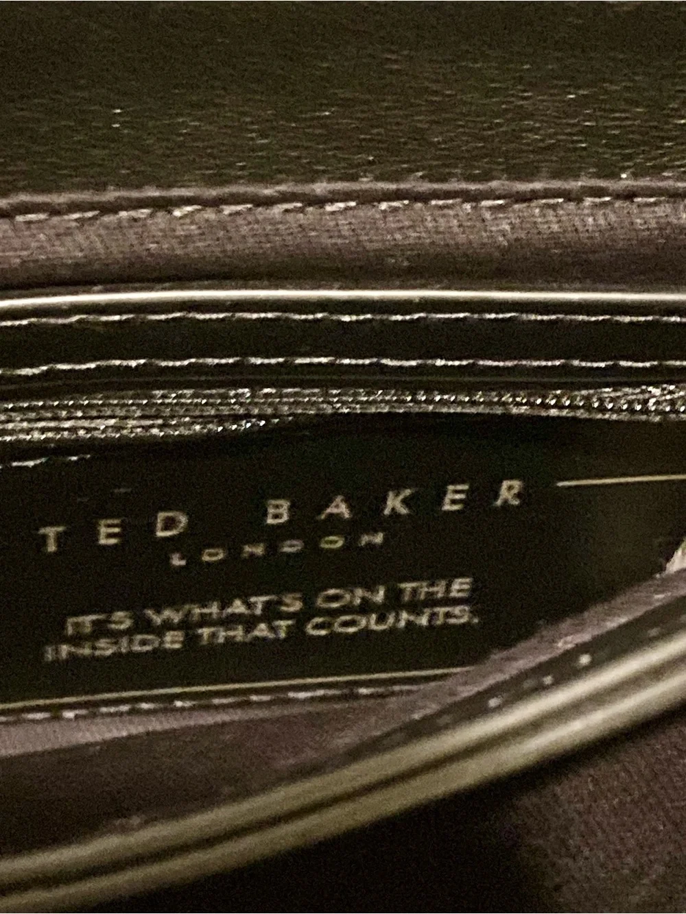 Ted Baker Black Leather Satchel with Gold Chain Strap